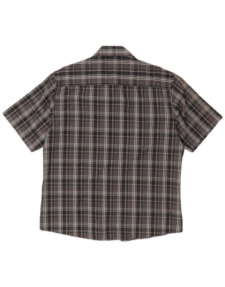 Camisa masculina de manga curta Pierre Cardin XL preta xadrez poliéster
