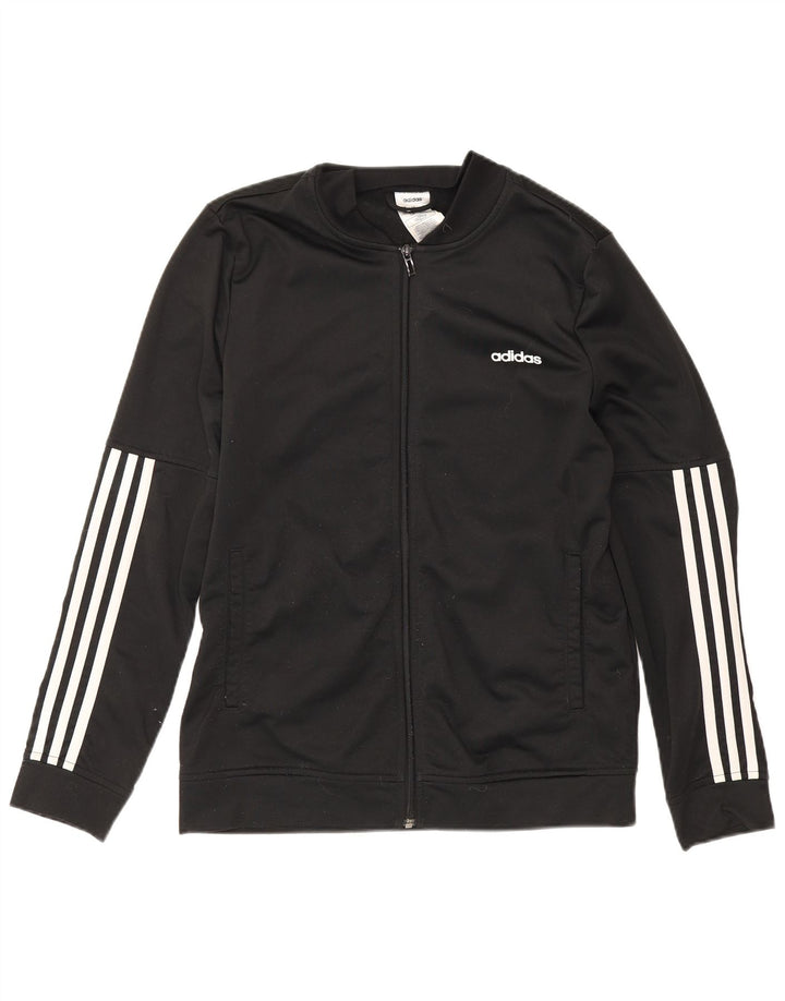 Adidas Womens Tracksuit Top Jacket UK 16/18 Grande Preto Poliéster