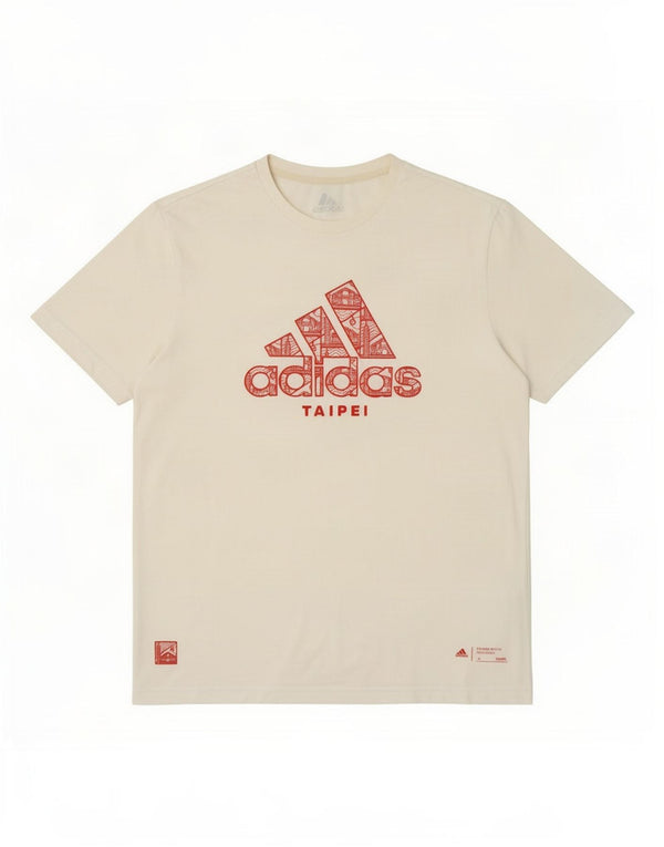 Adidas Mens Graphic T-Shirt Top Grande Algodão Branco