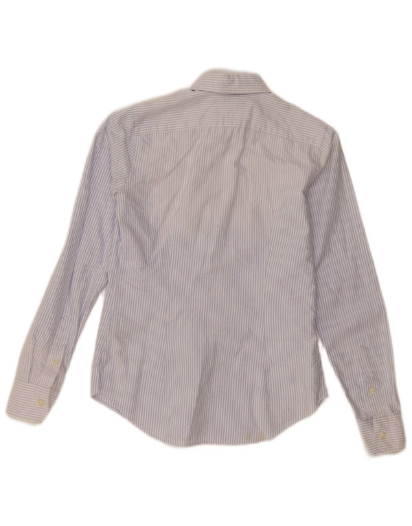 Camisa feminina slim fit RALPH LAUREN EUA 0 XS algodão listrado azul