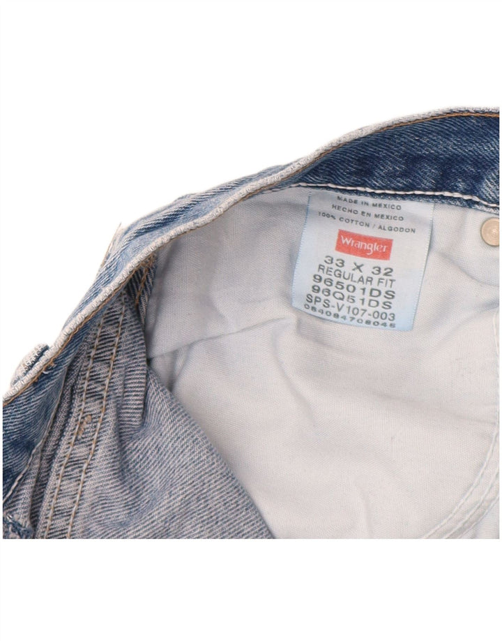 Calça jeans reta masculina WRANGLER regular fit W33 L32 algodão azul