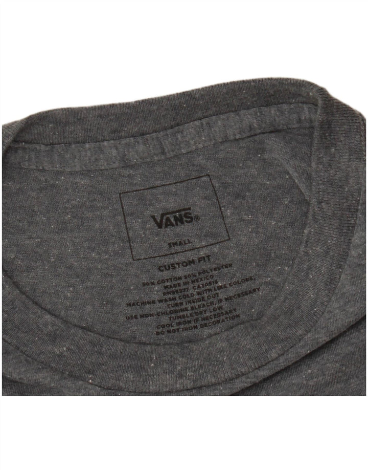 Camiseta masculina VANS Custom Fit Graphic Top Pequeno Algodão Cinza