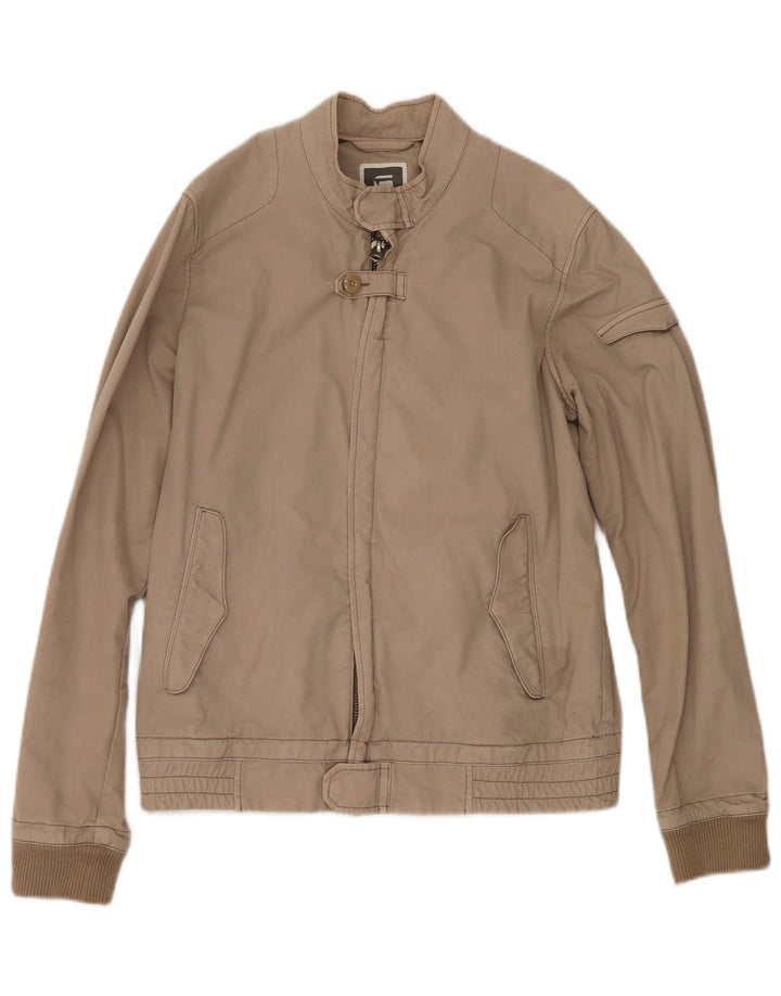 Jaqueta bomber masculina G-Star UK 40 grande algodão bege