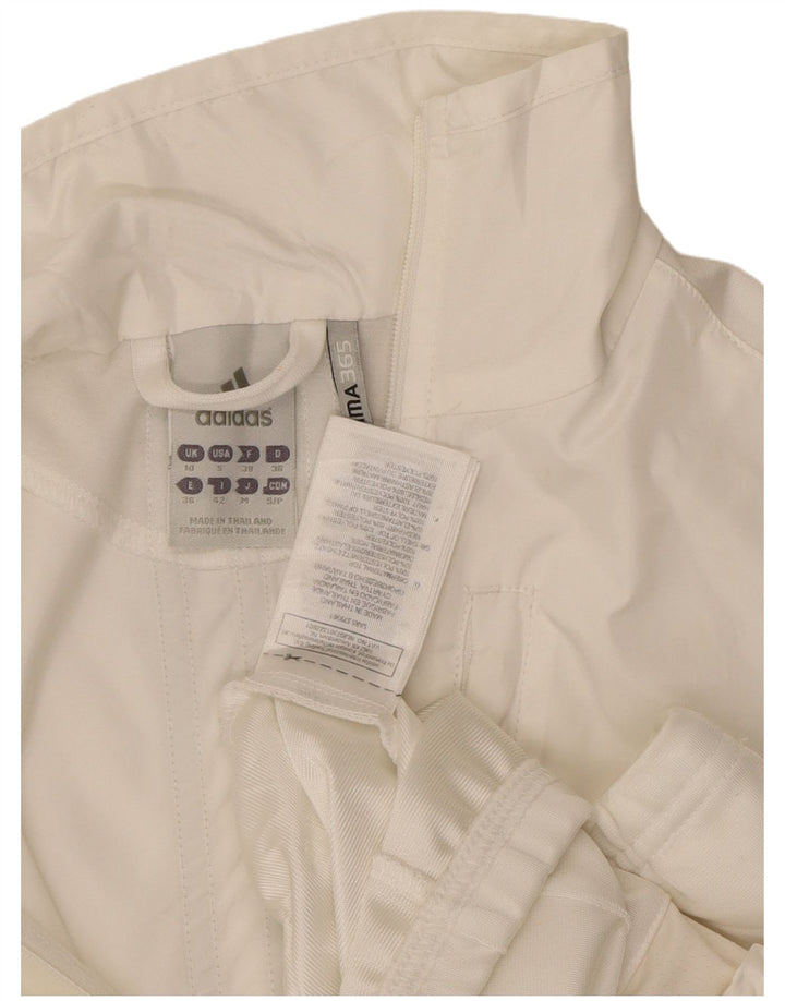 ADIDAS Womens Clima 365 Tracksuit Top Jacket UK 10 Pequeno Poliéster Branco