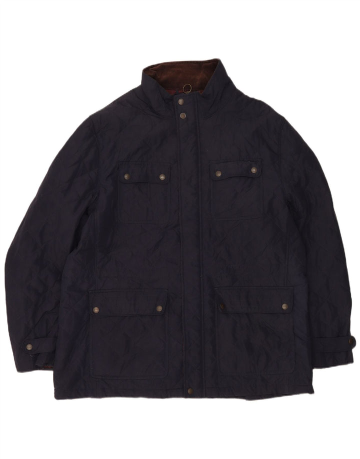 Jaqueta acolchoada masculina Marks & Spencer UK 44 2XL poliéster azul marinho