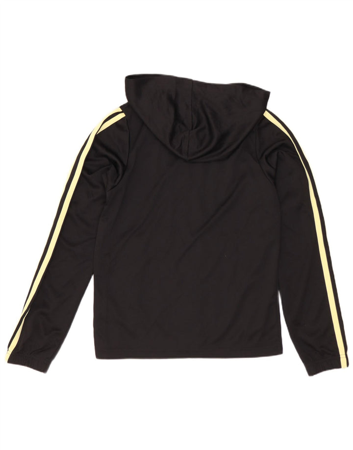 Adidas Womens Hooded Tracksuit Top Jacket UK 8 Pequeno Poliéster Preto