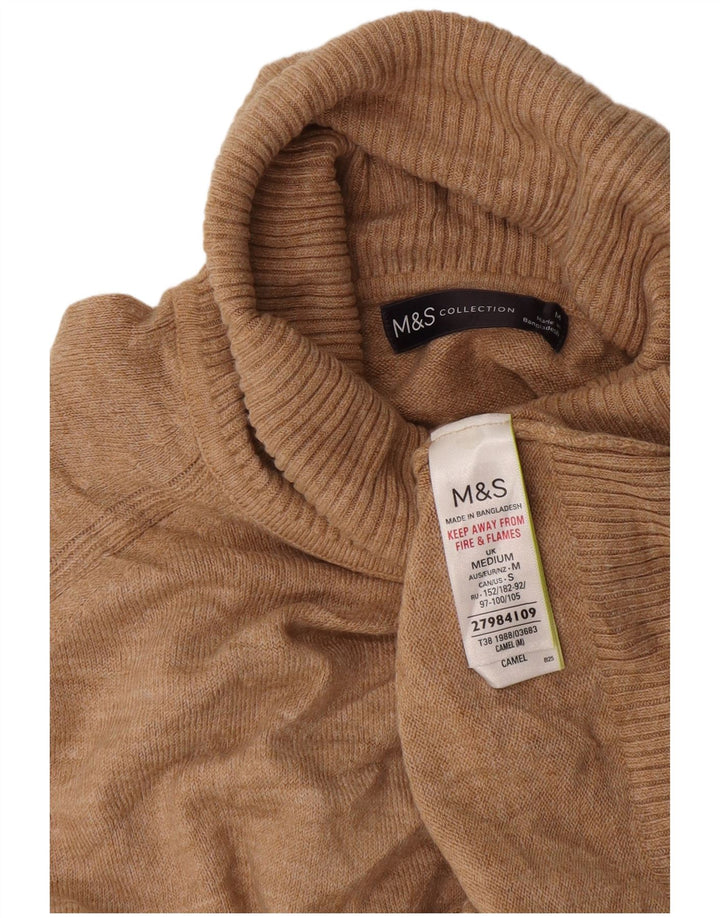 Suéter feminino Marks & Spencer com gola redonda Reino Unido 14 acrílico bege médio