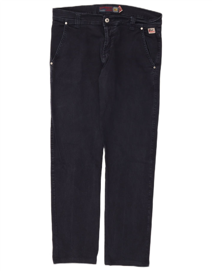 Roy Rogers Mens Straight Jeans IT 48 Médio W34 L30 Azul Marinho Algodão
