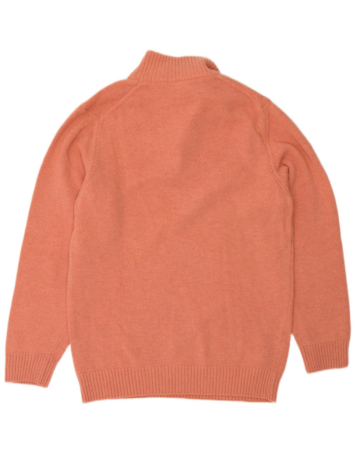 Suéter masculino Sergio Tacchini com zíper e gola alta de lã laranja médio