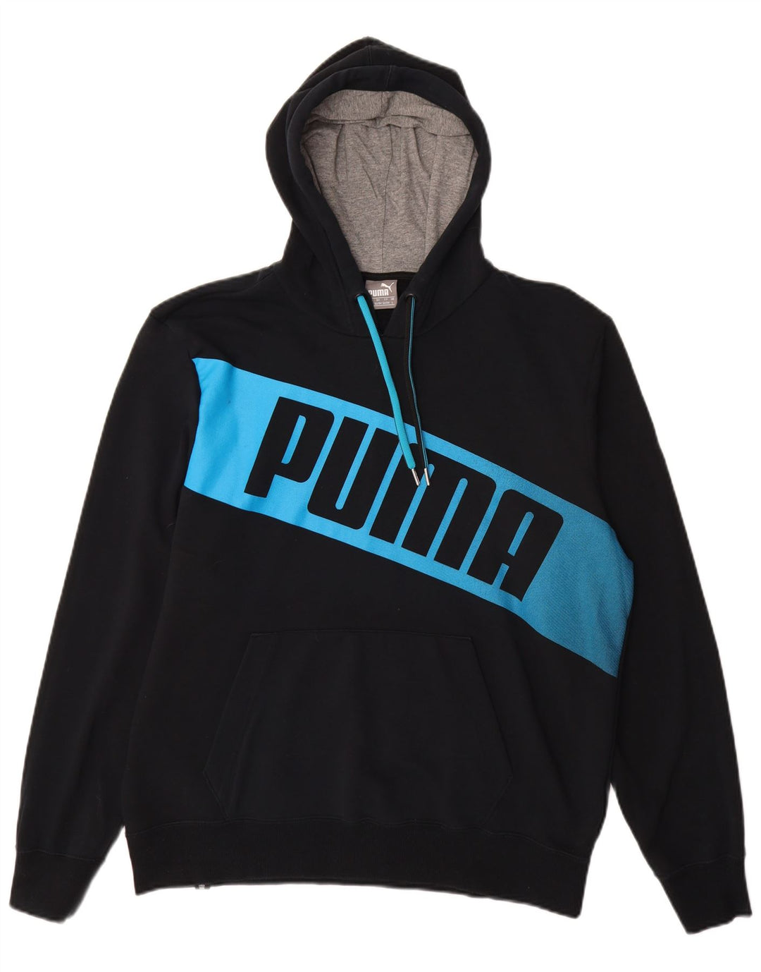 Suéter com capuz gráfico masculino PUMA grande algodão colorido preto