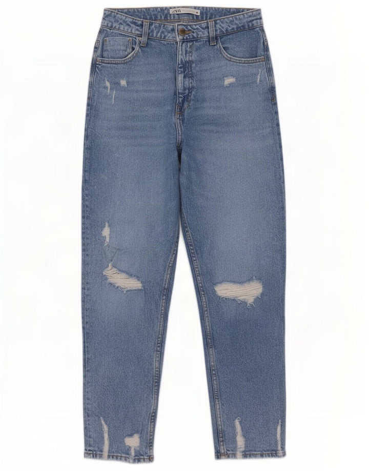 Zara Jeans feminino angustiado cônico EU 40 médio W30 L29 azul
