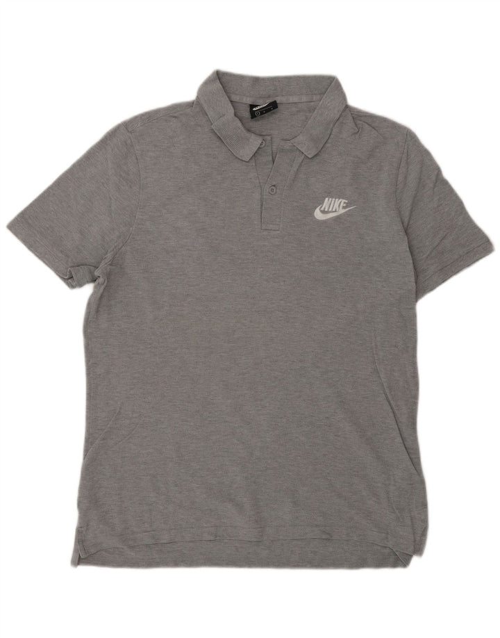 Camisa polo masculina Nike grande algodão manchado cinza
