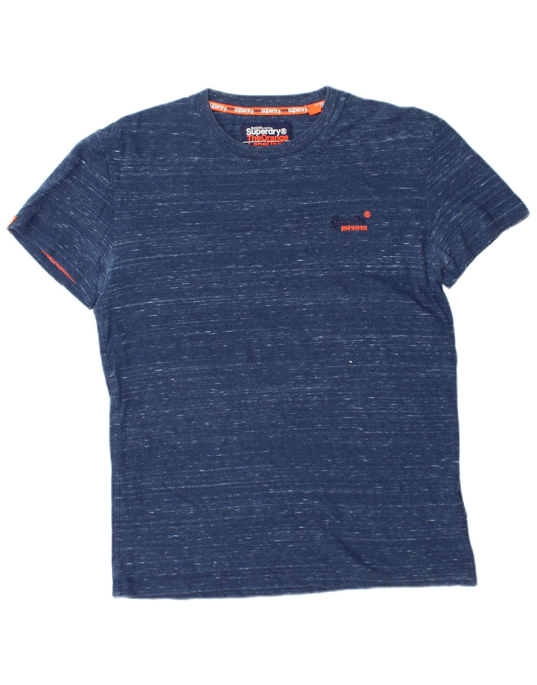Camiseta masculina SUPERDRY top algodão manchado azul médio