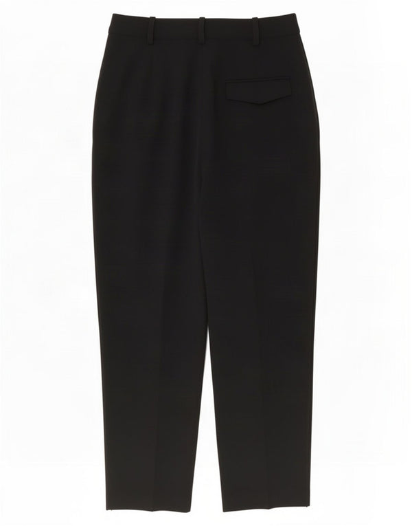 Calça feminina Topshop cintura alta com pregas Reino Unido 10 pequena W27 L26 preta