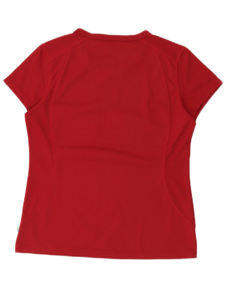 Camiseta feminina Fjall Raven UK 14 poliéster médio Borgonha