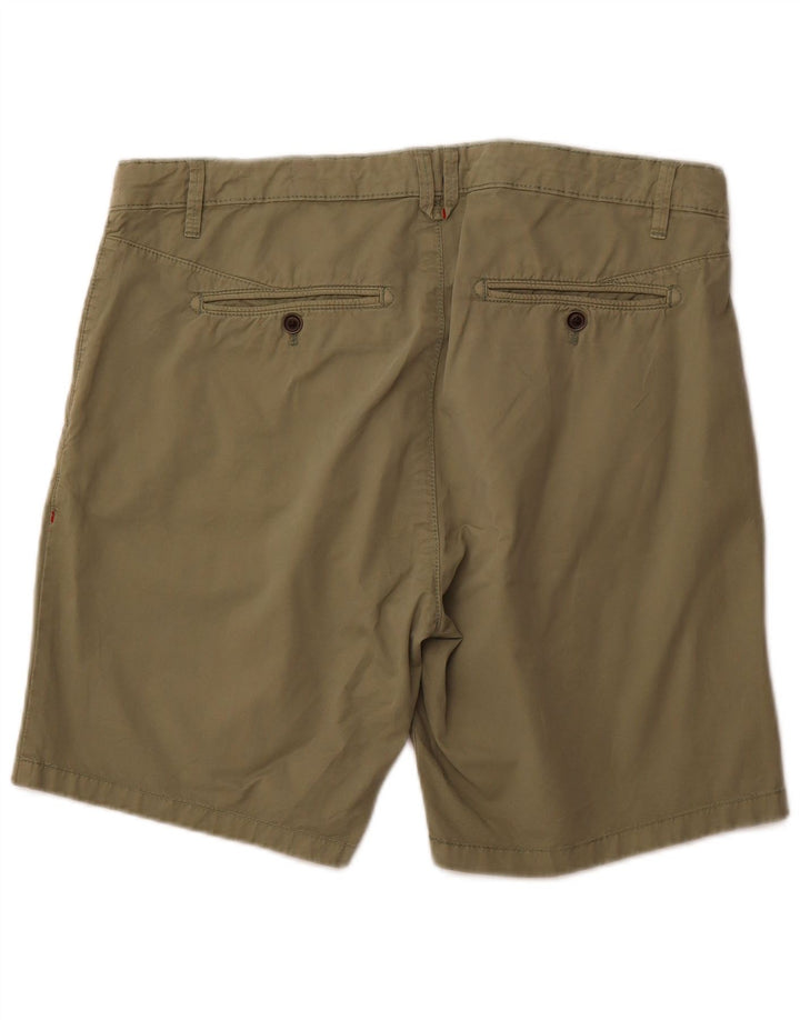 ZARA Mens Chino Shorts EU 46 XL W36 Algodão Cáqui