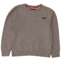 Suéter feminino SUPERDRY UK 16 grande algodão manchado cinza