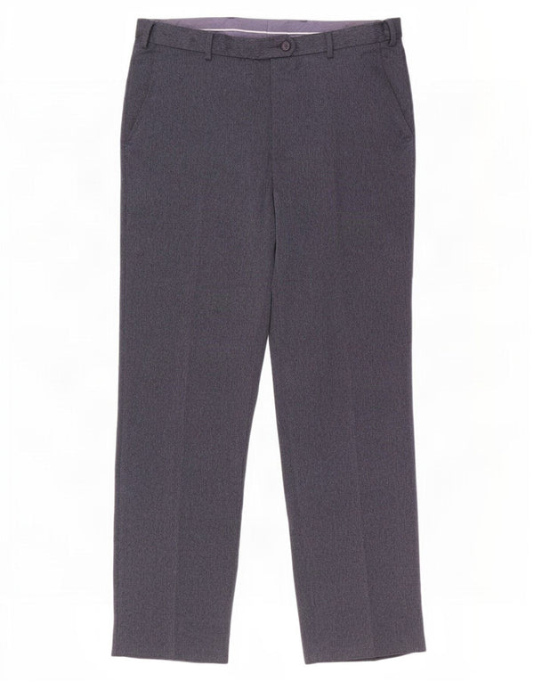 Calça masculina de terno regular Marks & Spencer W36 L33 azul espinha de peixe