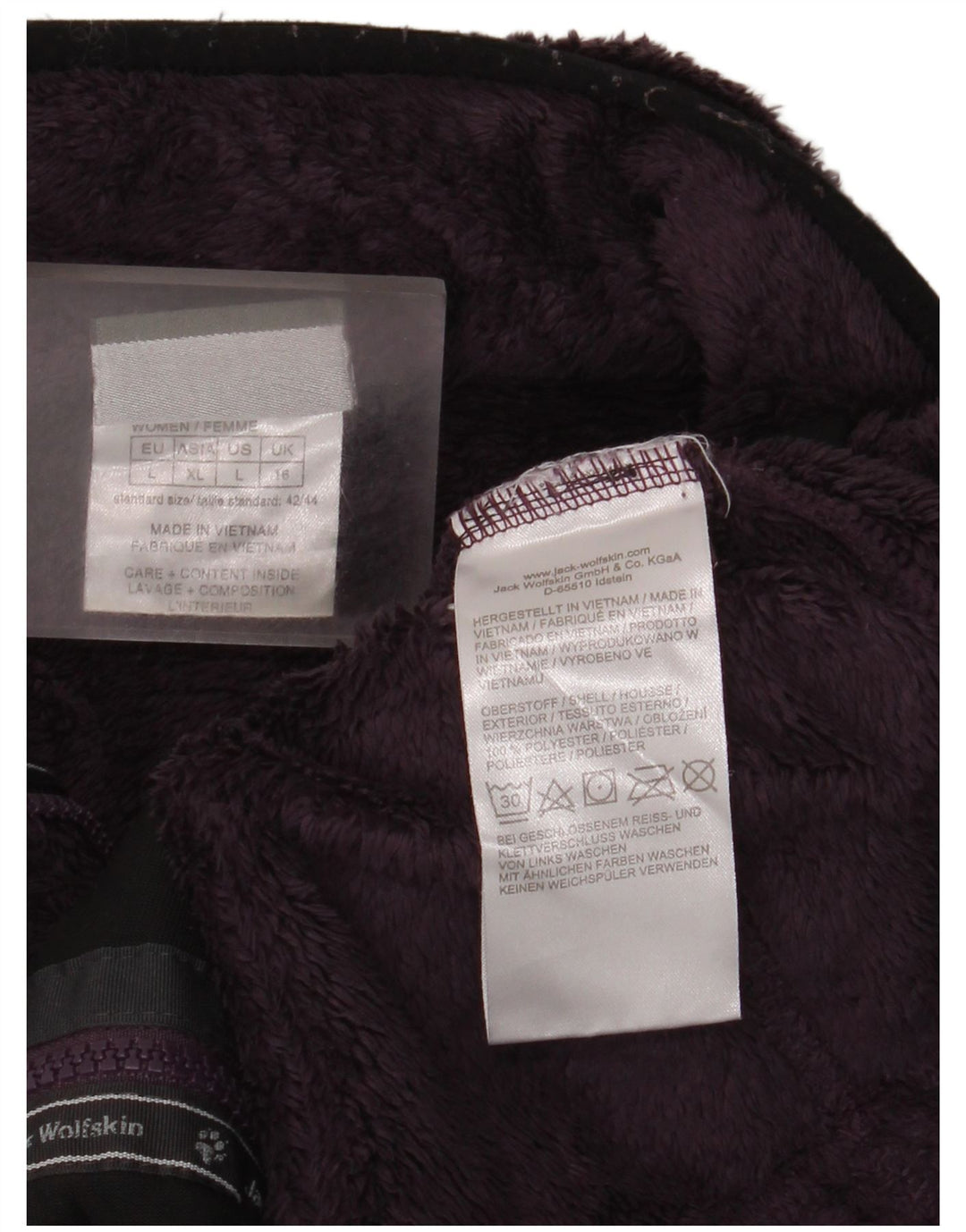 Jaqueta de lã feminina Jack Wolfskin Reino Unido 16 grande poliéster roxo