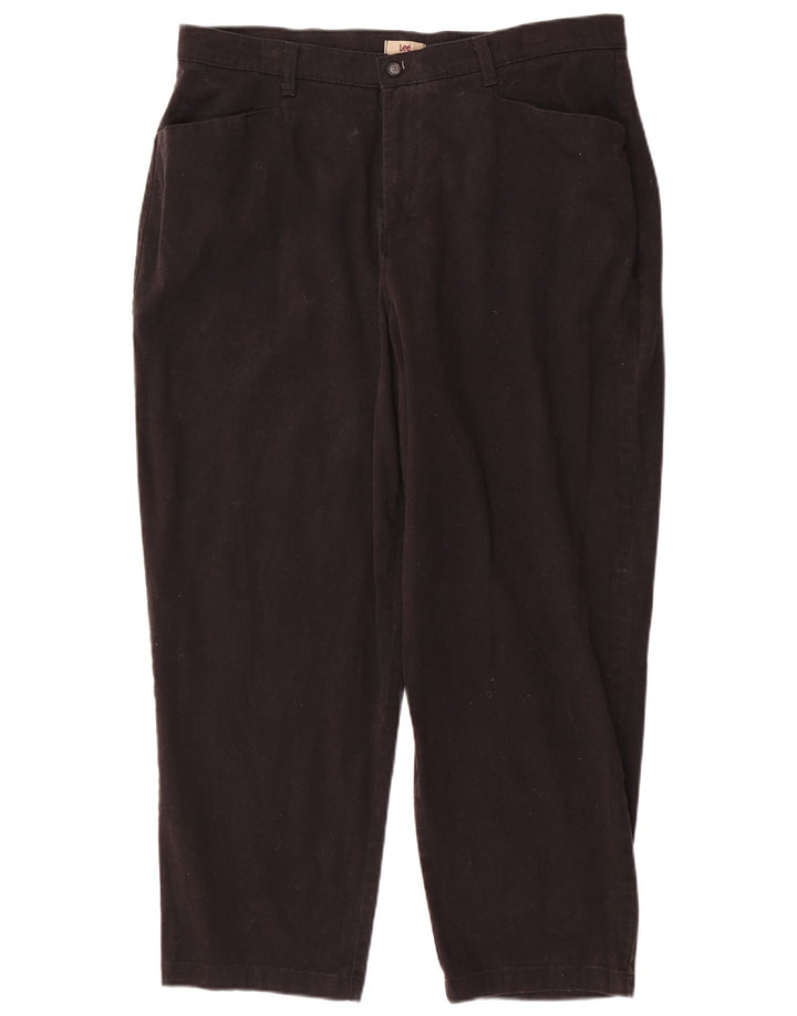 Lee Calça feminina casual curta EUA 18 2XL W38 L28 algodão preto