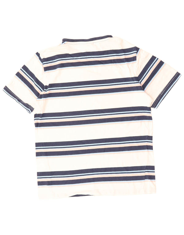 Camiseta feminina gráfica ELLESSE UK 16 grande algodão listrado branco