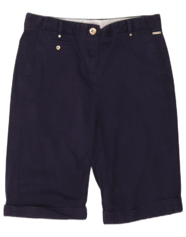 Shorts chino feminino Marks & Spencer Reino Unido 10 pequeno W30 algodão azul marinho