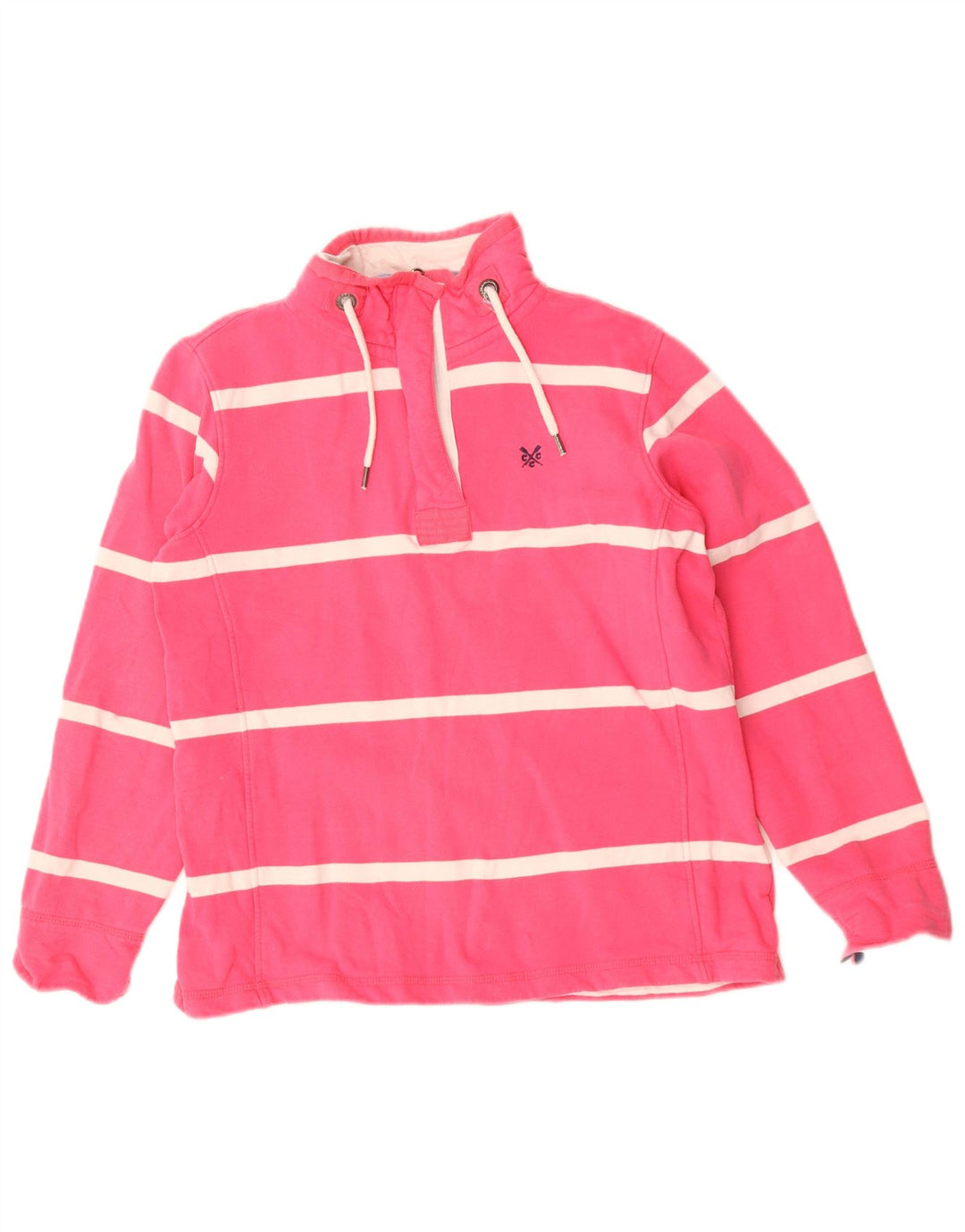 Crew Clothing feminino oversized moletom jumper UK 10 pequeno rosa listrado