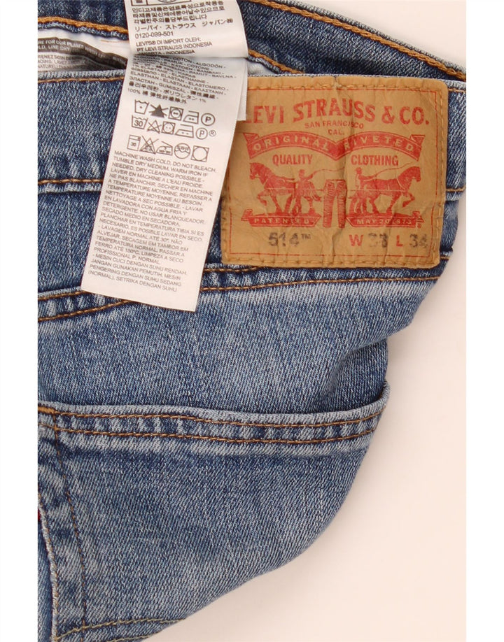 LEVI'S Masculino 514 Straight Jeans W38 L34 Azul Algodão
