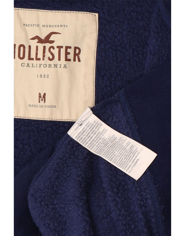 HOLLISTER Mens Graphic Tracksuit Top Jacket Medium Navy Blue Cotton