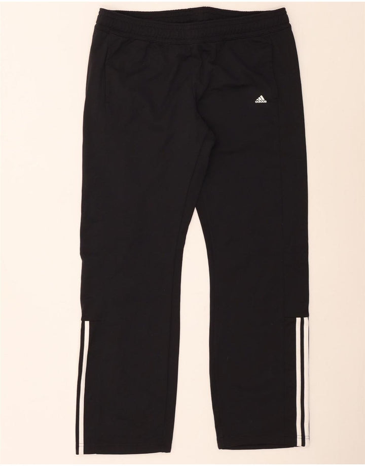 Calça de treino feminina Adidas UK 16/18 grande poliéster preto