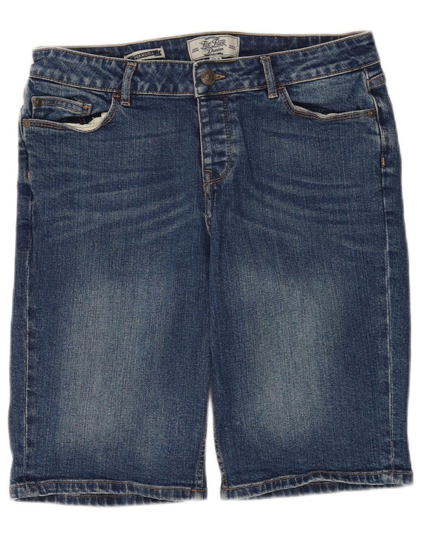 Bermuda jeans feminina Fat Face UK 12 médio W30 algodão azul