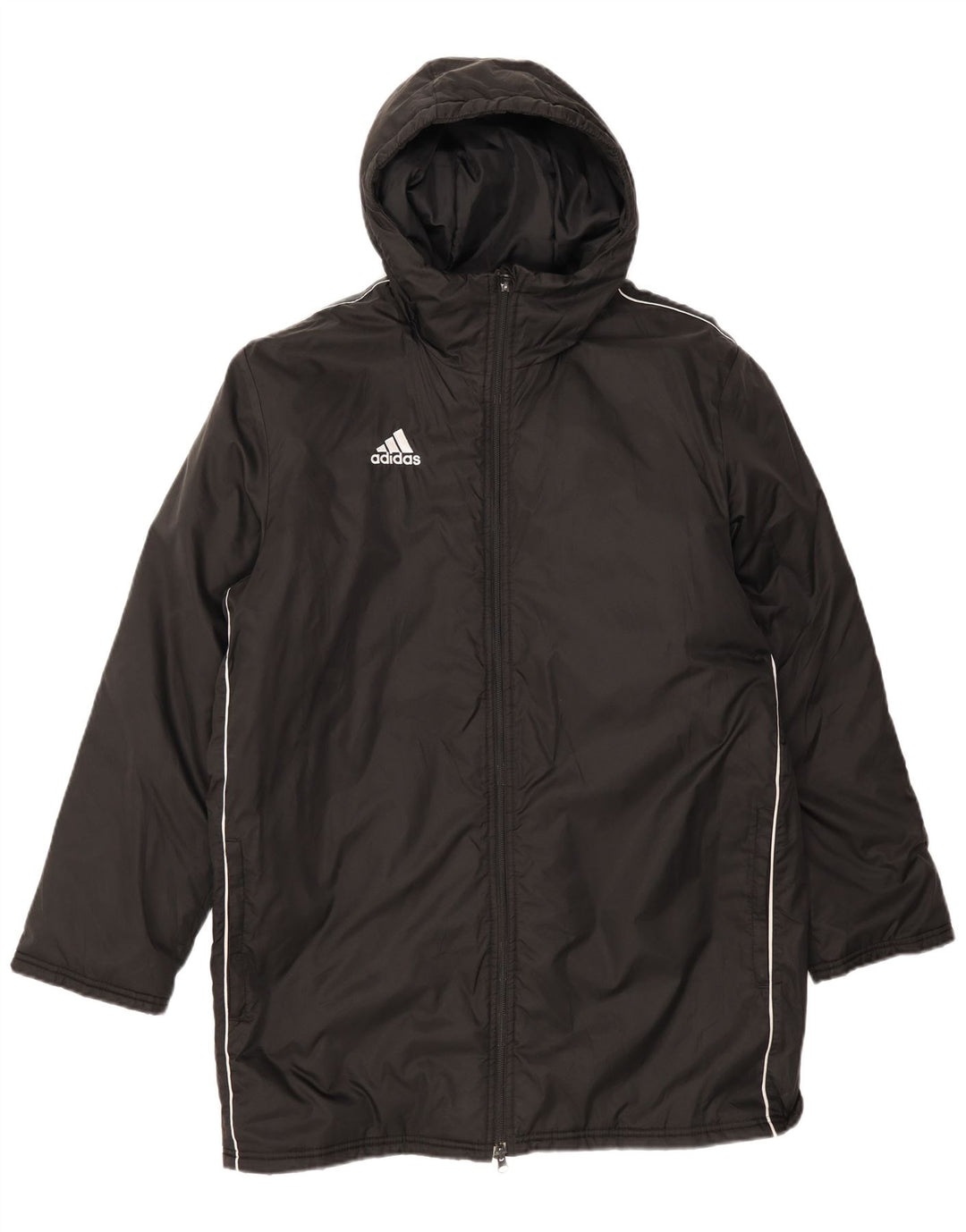 Casaco acolchoado com capuz masculino Adidas UK 38 médio preto nylon