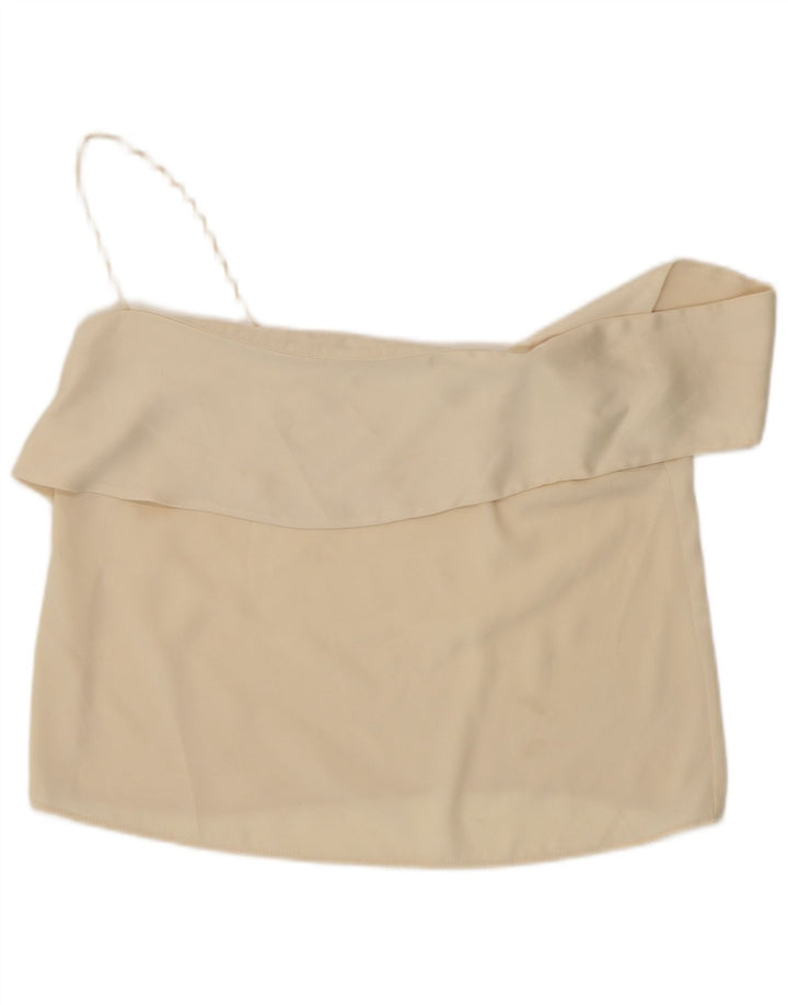 Zara Womens Crop One Ombro Top UK 14 Grande Off White
