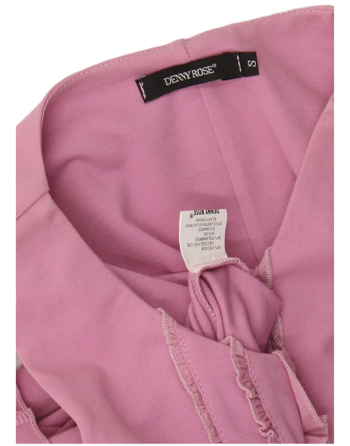 Vestido básico feminino sem mangas DENNY ROSE UK 8 pequeno rosa viscose
