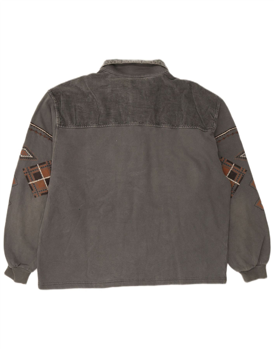 Suéter masculino Chewan com gola polo e gola XL cinza geométrico