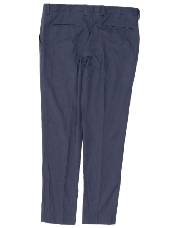 Zara Mens Slim Chino Calças EU 44 Grande W34 L31 Poliéster Azul