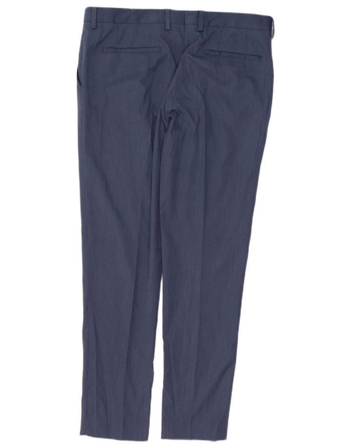 Zara Mens Slim Chino Calças EU 44 Grande W34 L31 Poliéster Azul