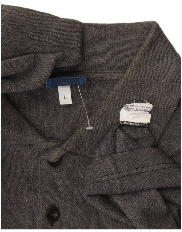 Camisa polo masculina ASICS grande algodão cinza