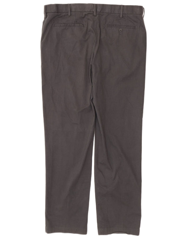 Calça chino reta masculina Marks & Spencer W40 L33 algodão cinza
