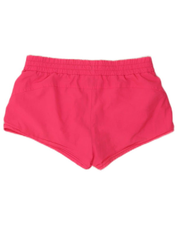 Shorts esportivos femininos Puma UK 10 pequeno poliéster rosa