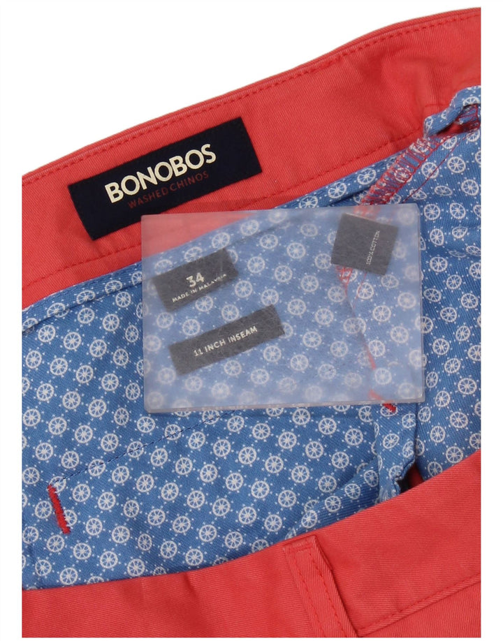 BONOBOS Mens Chino Shorts W34 Grande Algodão Rosa