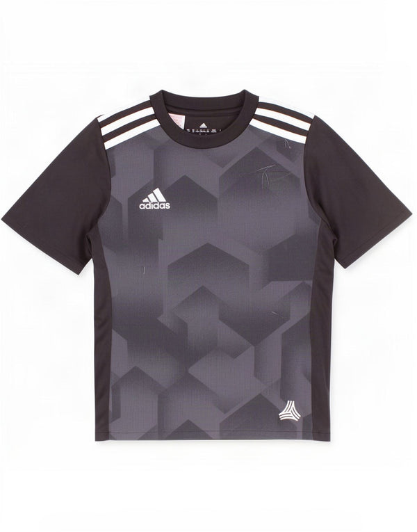 Camiseta Adidas Boys Climalite Top 7-8 Anos Poliéster Geométrico Preto