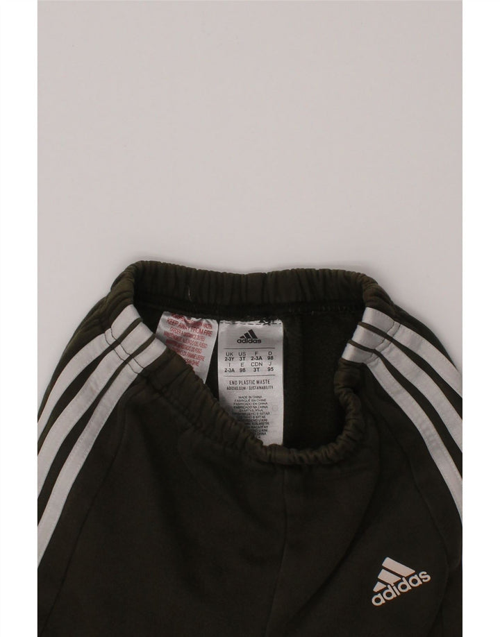 ADIDAS Meninos Calças de Treino Joggers 2-3 Anos Cáqui Algodão