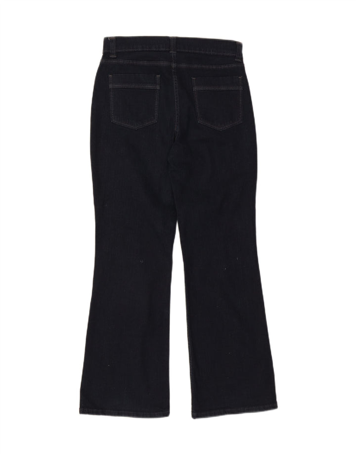 Jeans Marks & Spencer curto bootcut feminino Reino Unido 10 pequeno W27 L28 azul marinho