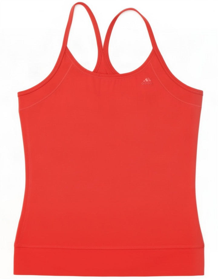 Adidas Womens Climalite Vest Top UK 12 Médio Poliéster Vermelho