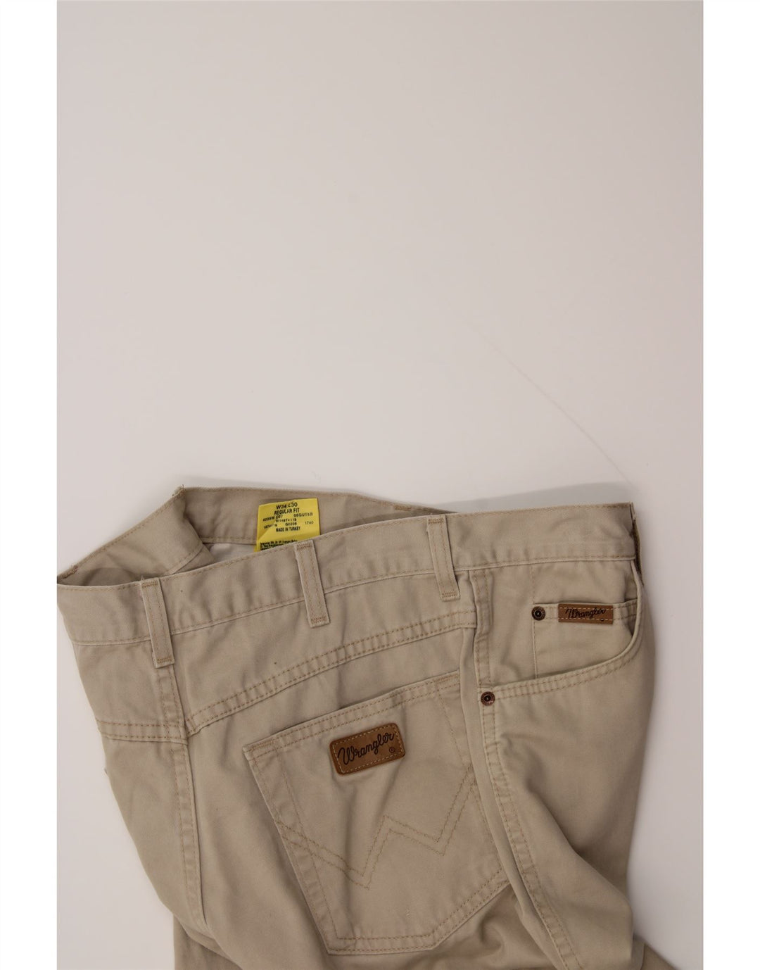 WRANGLER Mens Regular Fit Casual Trousers W34 30  Beige Cotton Vintage Wrangler and Second-Hand Wrangler from Messina Hembry 