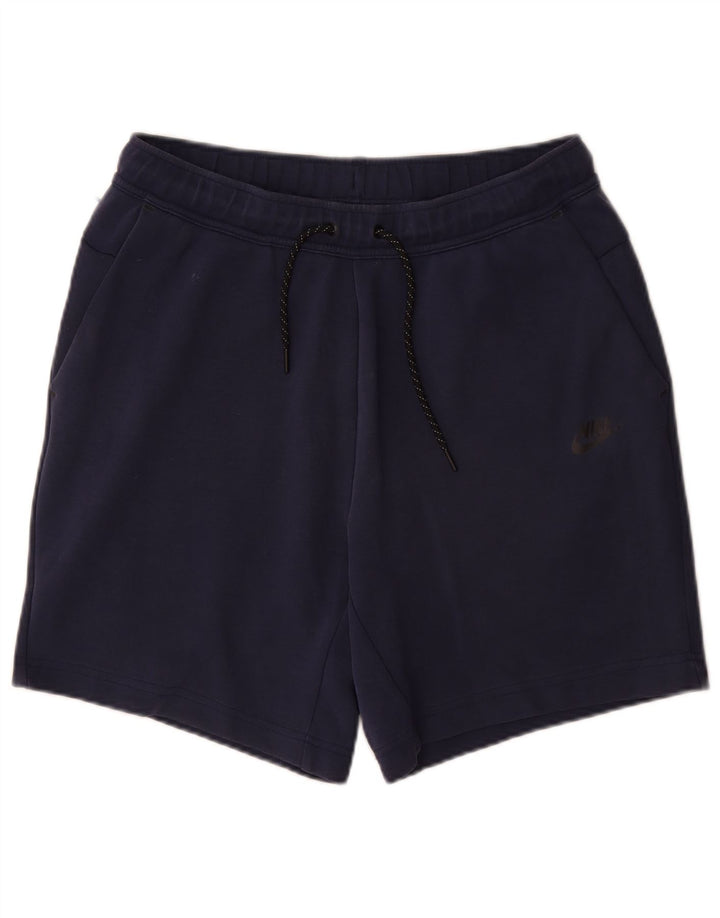 Shorts esportivos masculinos Nike médio azul marinho algodão