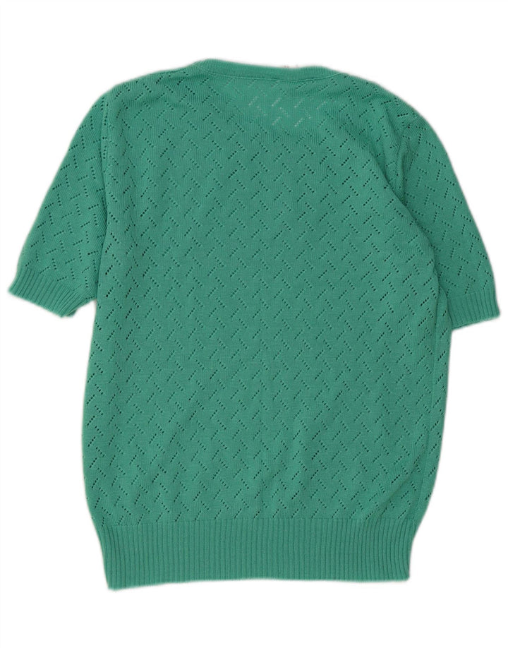 Suéter feminino vintage com gola redonda IT 44 poliacrílico verde médio