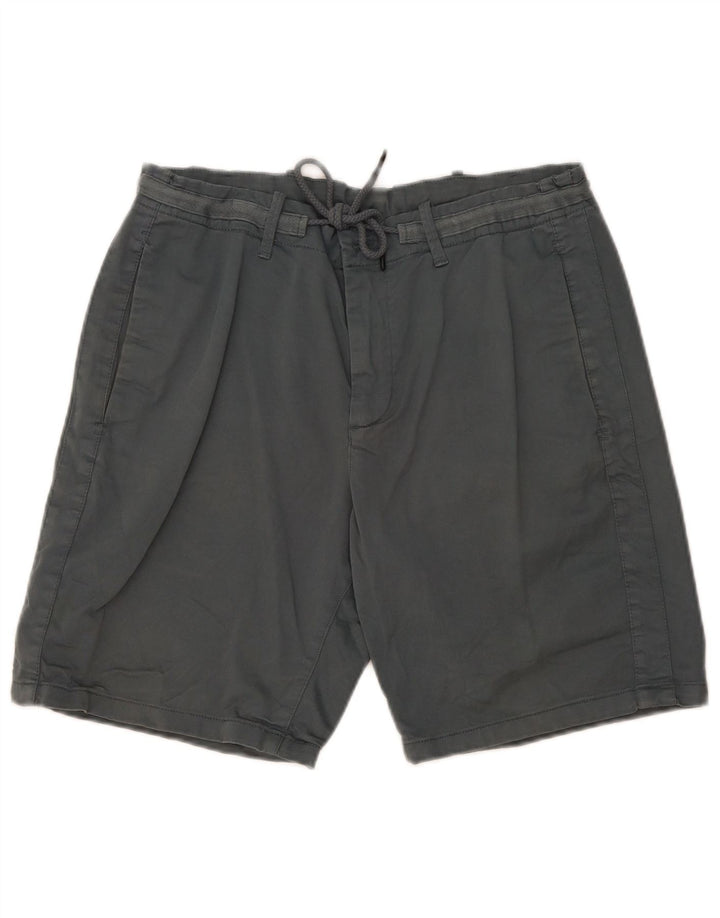 Zara Mens Chino Shorts EU 44 Grande W34 Algodão Cinza