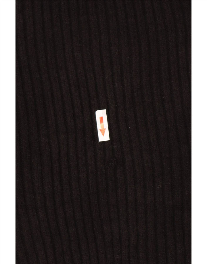 Zara Suéter feminino cropped oversized com gola redonda Reino Unido 16 grande preto